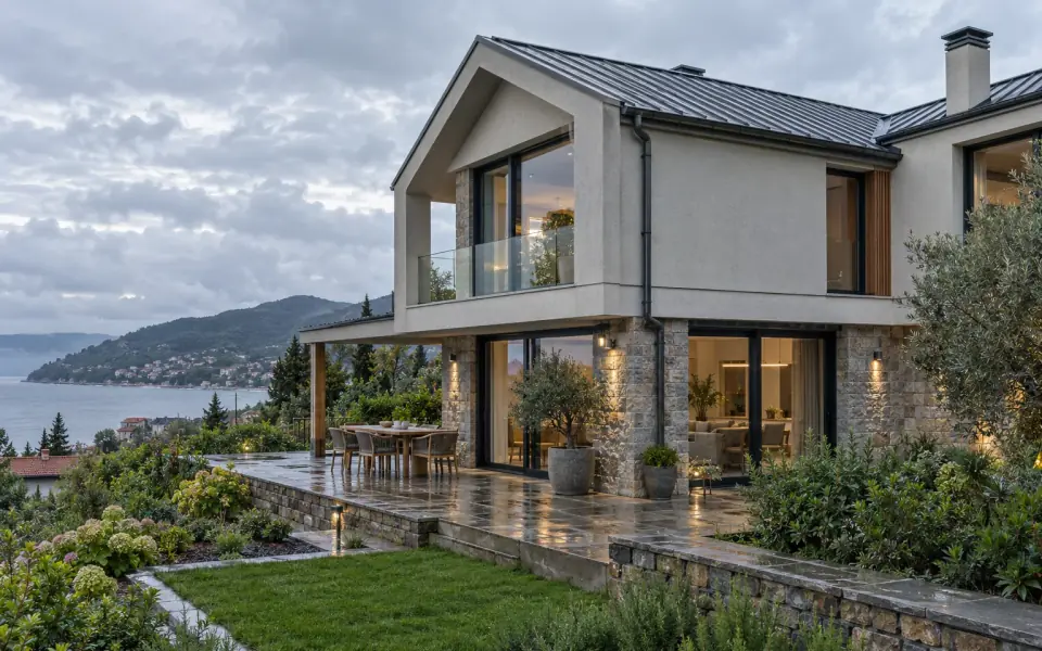 Villa tasarımı ve dış mekan için temsili mimari görsel